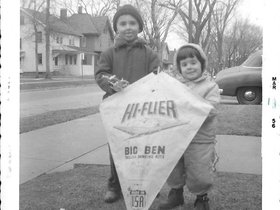 1956 March Mary Dave with kite.jpg